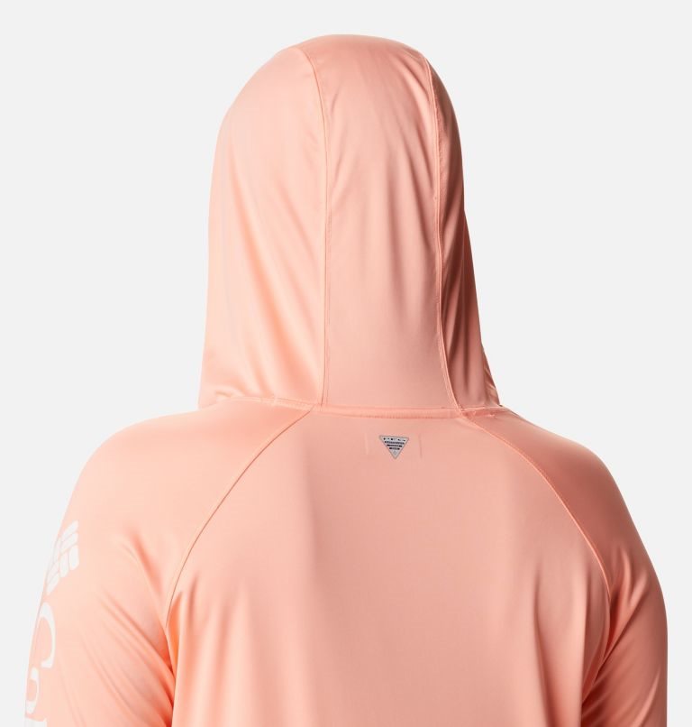 Women's Columbia PFG Tidal Tee Hoodie Pink | Plus Size CA-ELA63